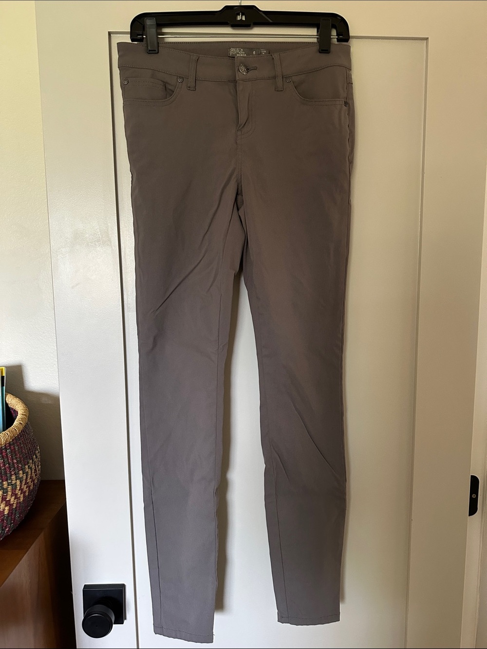 prAna Women's Hiking Stretch Pants in Gray, 6-Tall inseam, 6L, 6T